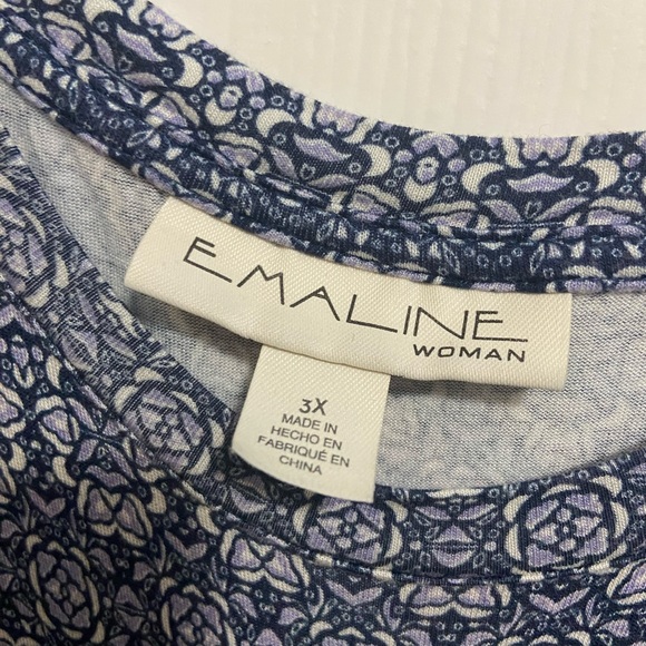 EMALINE WOMAN NAVY XL FLORAL TOP - Picture 3 of 5
